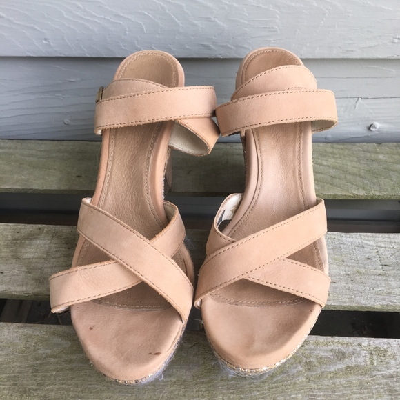 UGG Nubuck Leather ARIAH Wedge in Fawn 9 - Picture 3 of 7